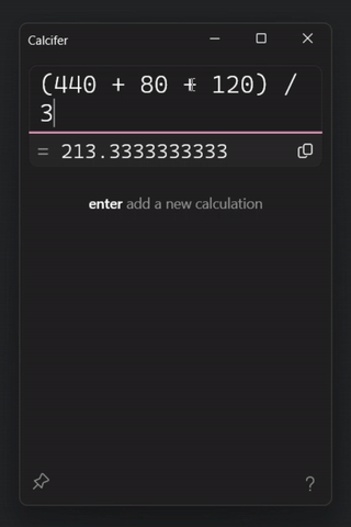 A short demo typing math into Calcifer and seeing the result as we type